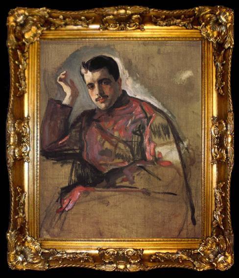 framed  Valentin Serov Portrait of Sergei Diaghilev, ta009-2